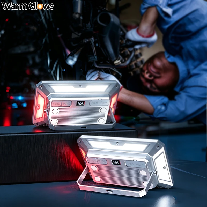 屋外キャンプライト超高輝度-led-投光器磁気充電式ワークランプポータブルハンギングランタン車の修理ガレージ用