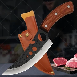 Professional Boning Knife Forged Hammered Cutting Slicing Knife Stainless Steel Kitchen Chef's Knife Meat Cleaver with Cover