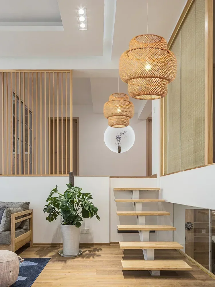 جنوب شرق آسيا الخيزران المنسوجة يدويا الخيزران الفن الثريا الطعام غرفة الخيزران فانوس الثريا غرفة نوم غرفة الطعام مصابيح الجمالية #2