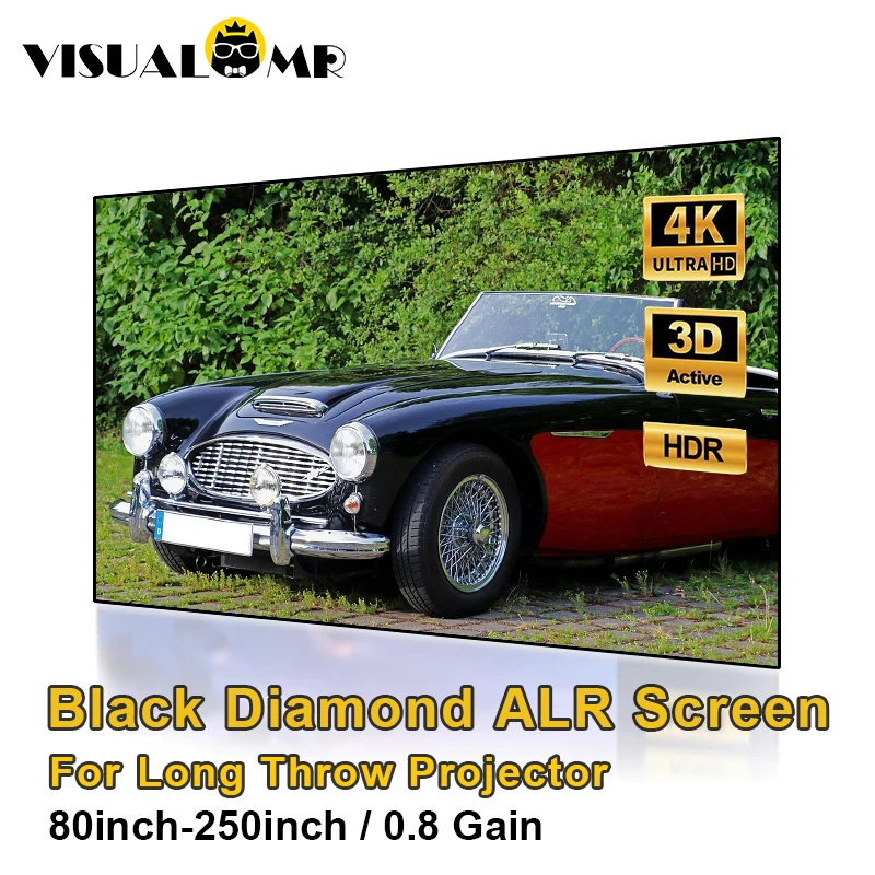 

VisualMr Black Diamond ALR Projector Screen Ambient Light Rejecting Fixed Frame 1CM Ultra Narrow Bezel 4/8K 3D Normal Projection
