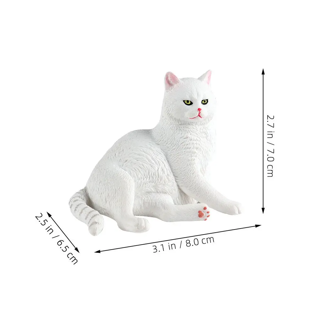 White Cat Statue Cute Kitten Sculpture for Garden Yard Patio Outdoor Decor Small Animal Christmas Gift