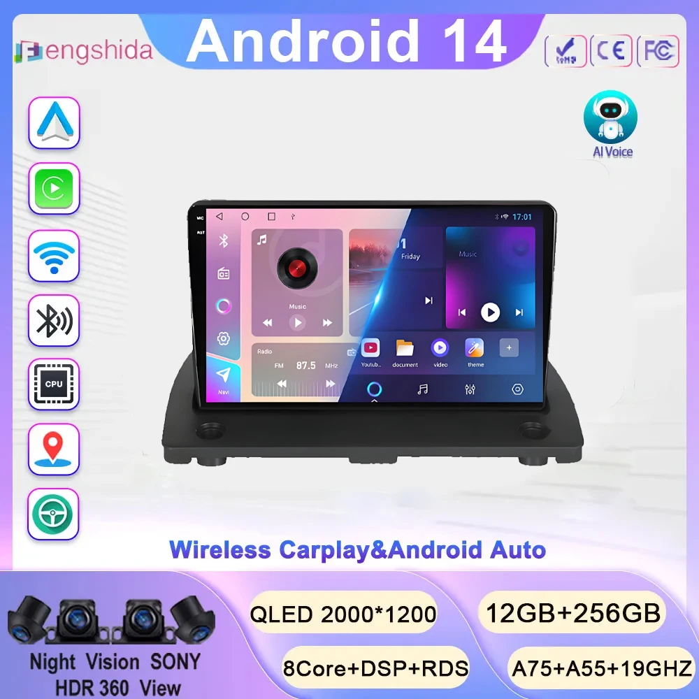 

Беспроводной Carplay для Volvo XC90 XC 90 2004-2014 Android 14 авто радио авто 8 ядер DSP Amficatore автомобильная стереосистема автомобильное аудио