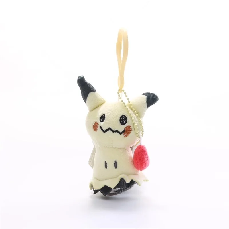 정품 포켓몬 미미큐 러브 시리즈 카와이 봉제 인형 장난감 키 체인 배낭 펜던트 열쇠 고리 인형 어린이를위한 생일 선물 소년