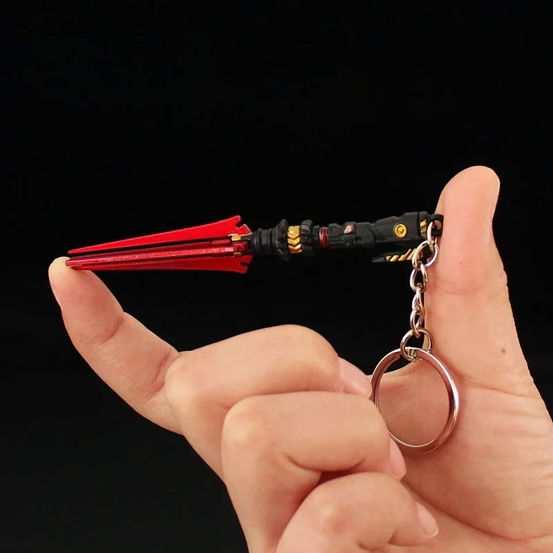 9cm/3,54 pulgadas nuevo siglo punzón periférico lanza llavero de Metal espada de Anime arma modelo pequeño y exquisito regalo de joyería personalizado