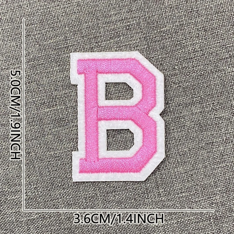Aufnäher zum Aufbügeln, rosa Aufnäher, Thermocollant-Stich für Kleidung, Pufferjacke, Reparaturen, Designer-Alphabet, Ziffer, zum Aufnähen, bestickt – Detail 8