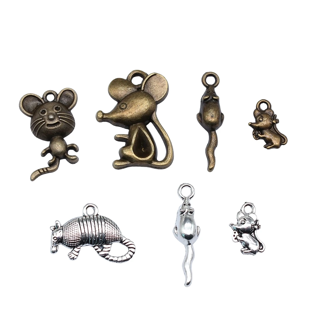 20pcs Mouse Rat Charms Animal Charms For DIY Jewelry Making