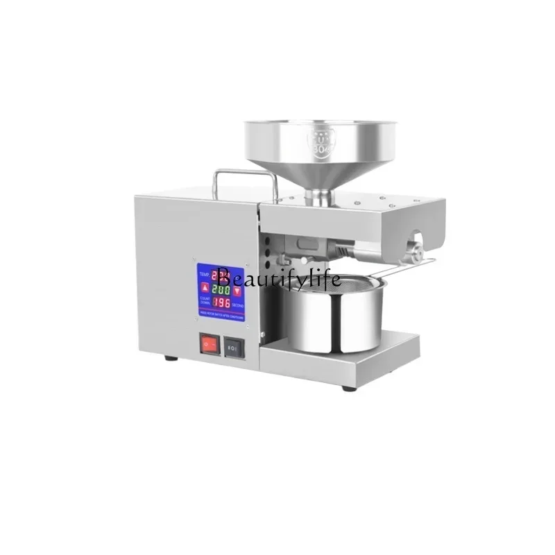 Oil press Small automatic multi-functional stainless steel intelligent peanut hot and cold frying machine