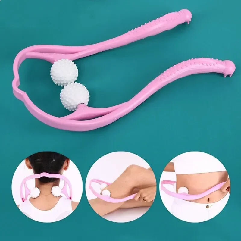 New 1pc Cervical Spine Massage Clip Multifunctional Manual Roller Neck Massage Shoulder Neck Clip Neck Artifact Massager