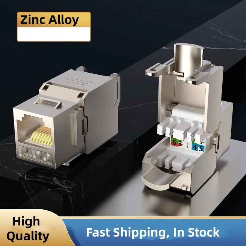 Female Cat6 6A Cat7 Keystone Jack Connector Module Shielding Conector For Networking Wire Ethernet Lan Cable RJ45 Internet Plug
