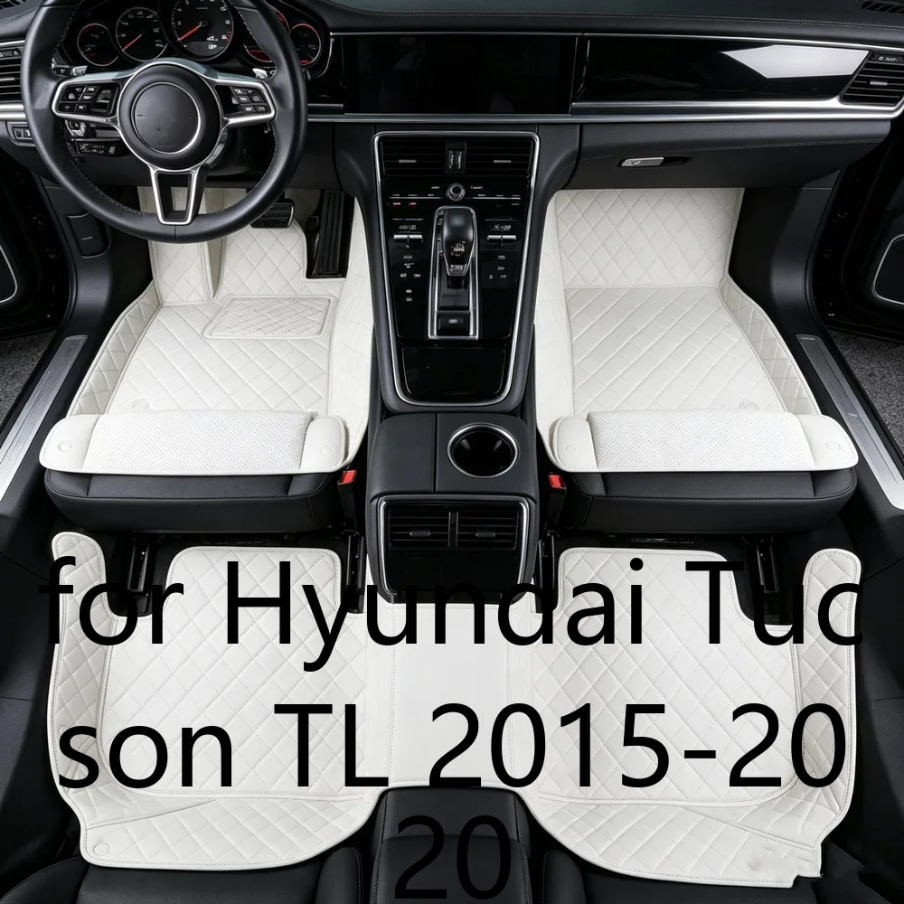 Premium Vollflächige Autofußmatten für Hyundai Tucson TL 2015-2020 5-Sitzer PU-Leder Wasserdicht Rutschfest Allwetterschutz Auto-Innenraum-Bodenschutz 8986