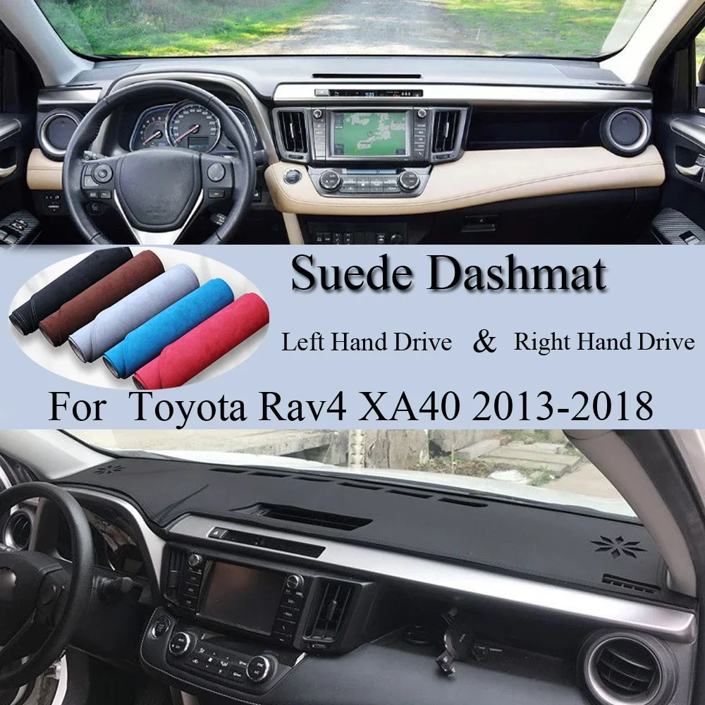 

Для Toyota Rav4 XA40 2013 2014-2018 RAV 4 40, замшевый кожаный коврик для приборной панели, коврик для приборной панели, солнцезащитный ковер, автомобильные аксессуары