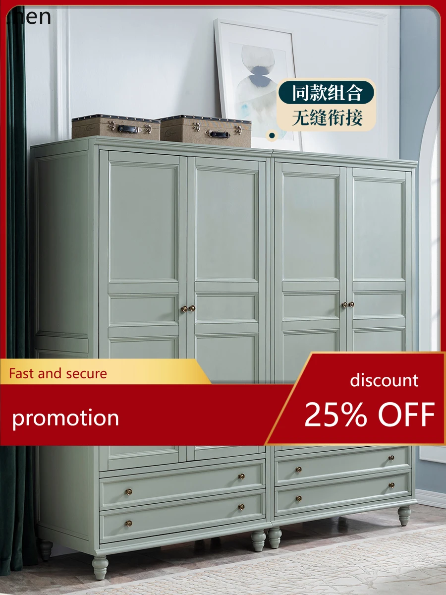 

HXL Solid Wood Cabinet Hanging Wardrobe Bedroom Combination Closet Storage