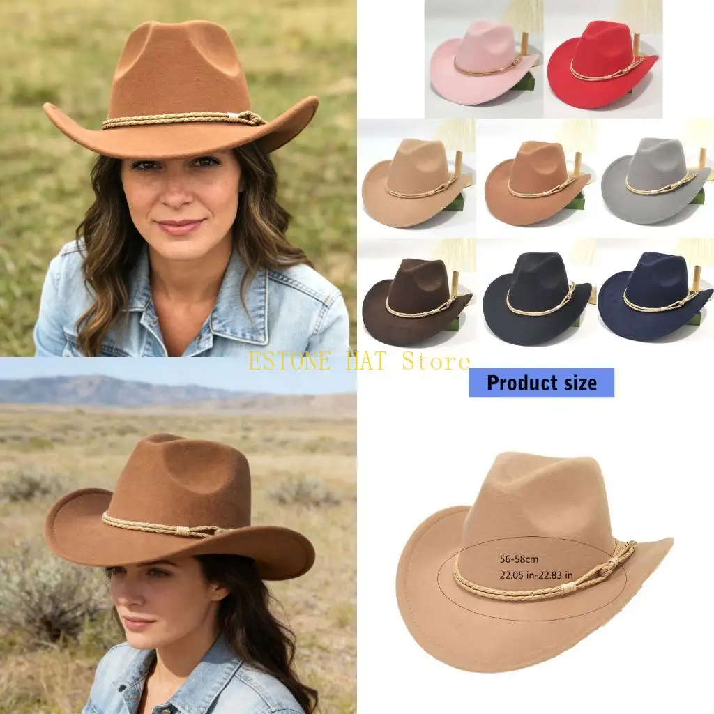 

49MF Стильные западные ковбойские шляпы для мужчин, женщин, активного отдыха и повседневной одежды