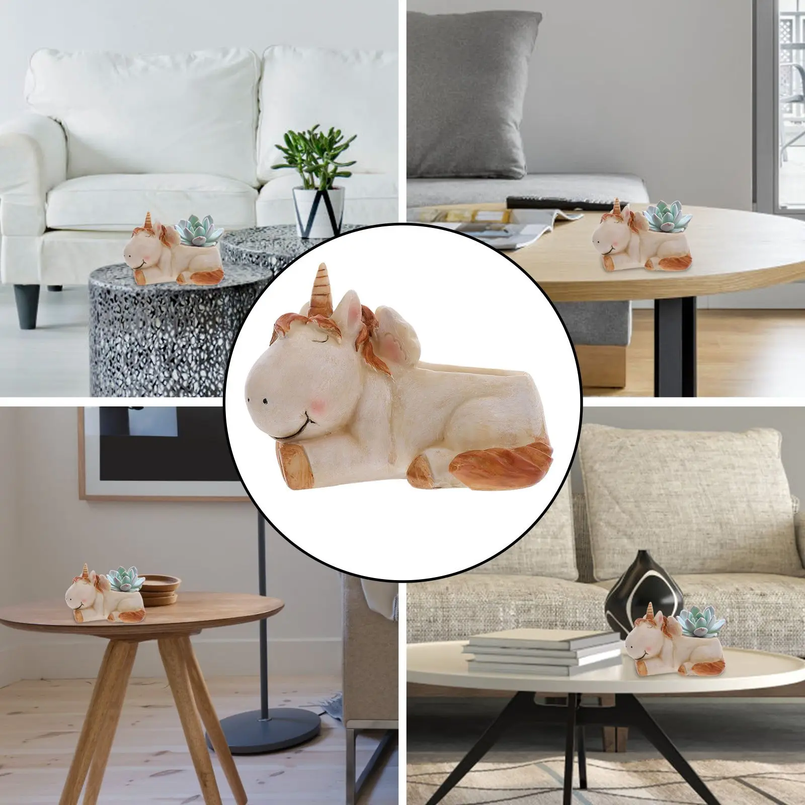 

Unicorn Succulent Flowerpot Mini Exquisite Smooth Durable Drainage Hole Succulent Plant Pot Desktop Bonsai Planter Home Decor