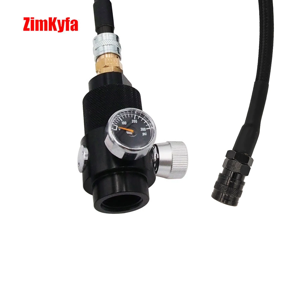 HPA SLP FLEX CO2 Regulator Valve W/100cm Low Pressure Remote Hose Coil Line to G1/2-14  .825\