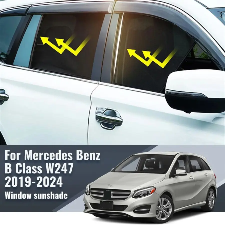 

For Mercedes Benz B Class W247 2019-2024 Car Sunshade Visor Front Windshield Frame Curtain Rear Side Window Sun Shade Shield