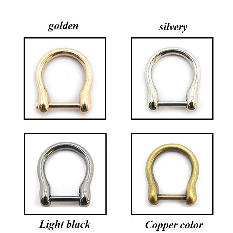D-shaped Non-removable Horseshoe Buckle with Screws Fashion U-shaped DIY Leather Crafts Replacement Parts