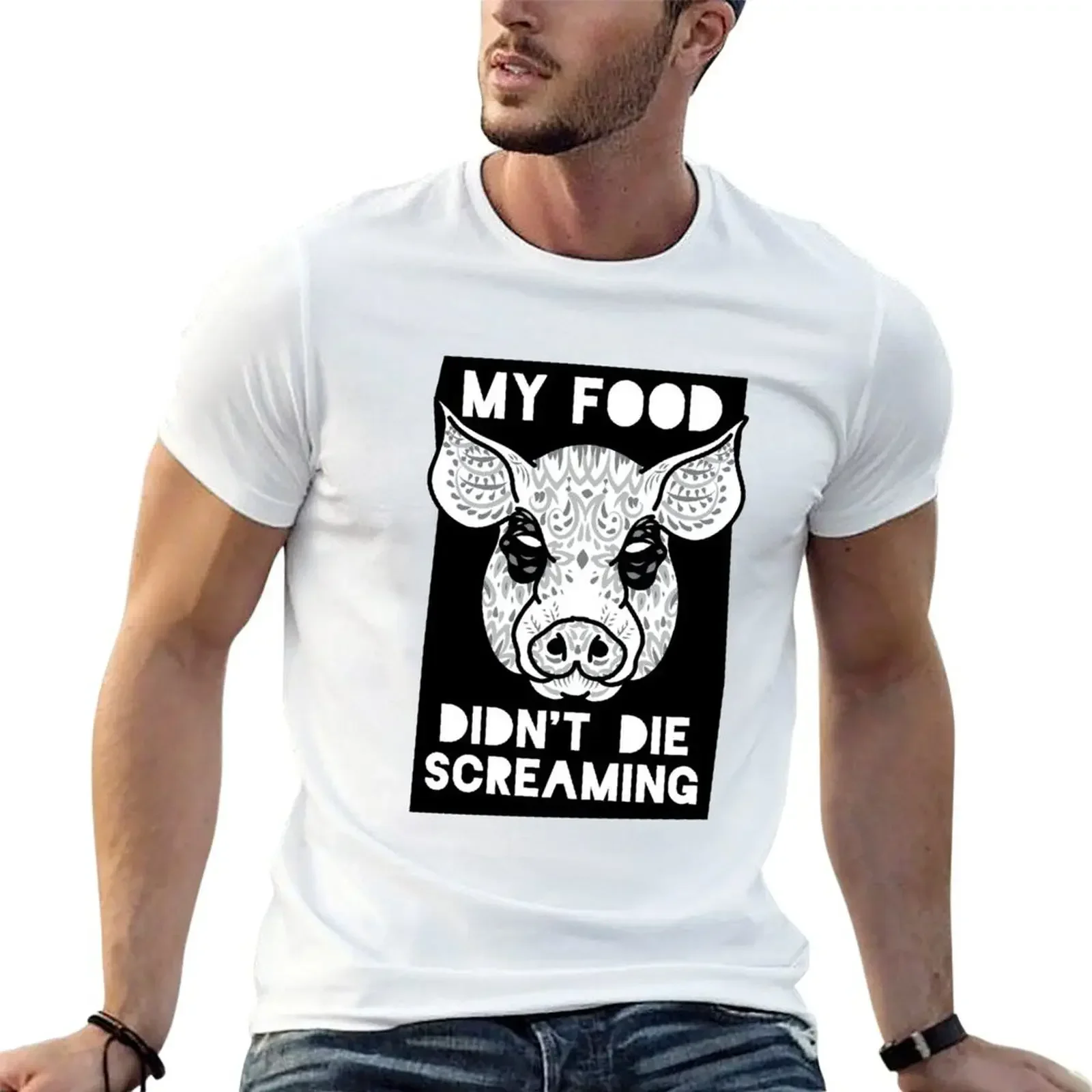 

My food didn't die screaming T-Shirt basketball graphic tees customizeds anime figures oversized t shirt men