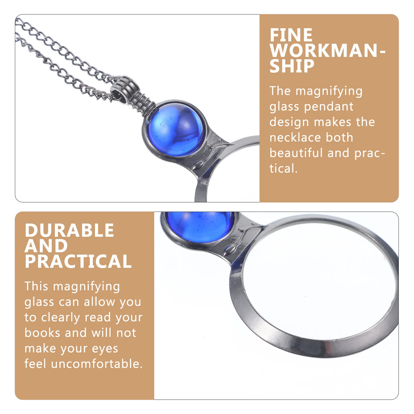

White Magnifying Durable Long Wear Reading Repair Necklace For Women Magnification Lens Necklace Gifts For Women