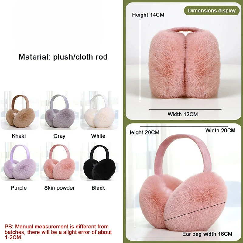 Fashion Winter Warm Earmuffs Fluffy Ear Muff For Women Soft Plush Earmuffs Girls Boys Cold Weather Ear Warmer Foldable Earflaps