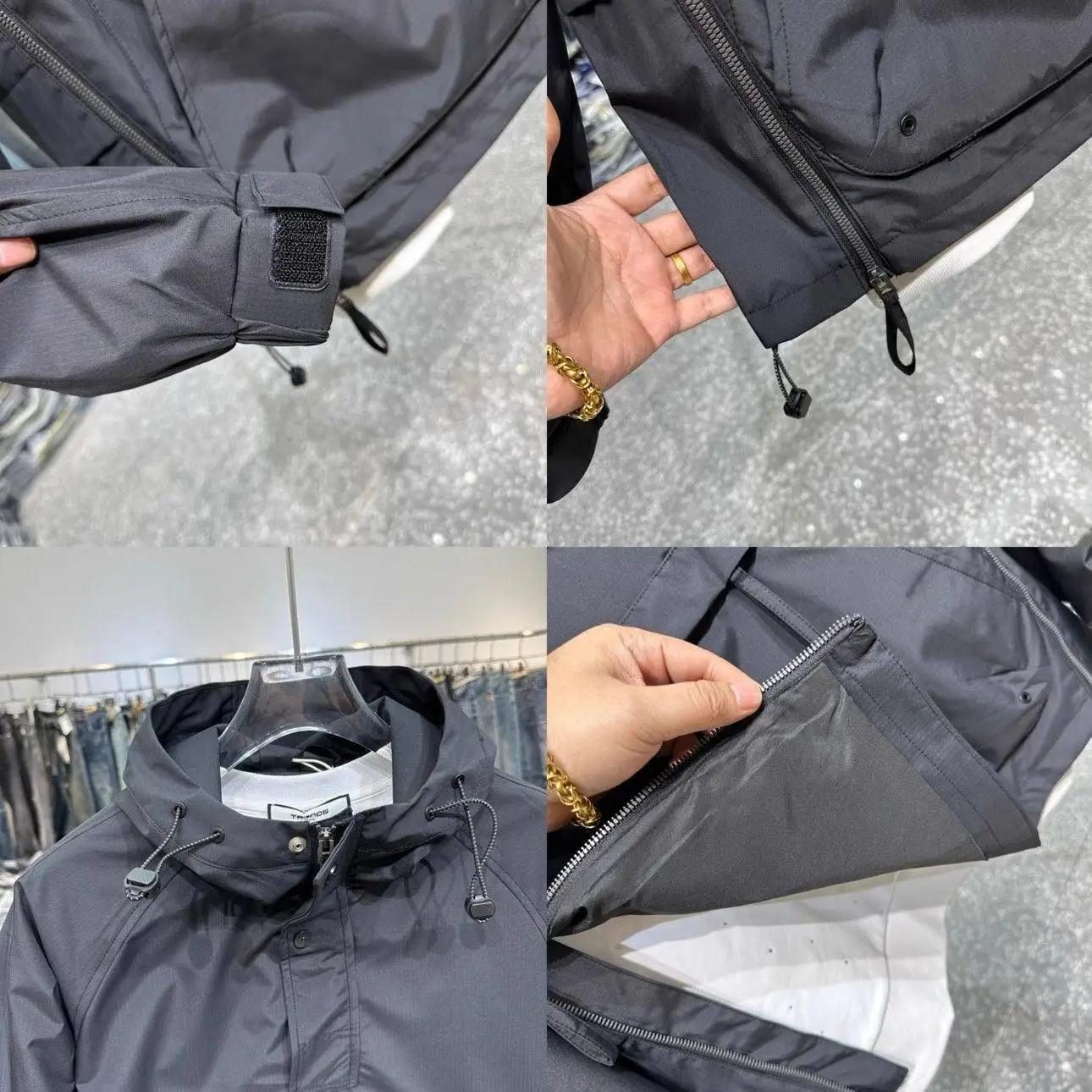 سترة رجالية ضيقة بقلنسوة لخريف 2024، جاكيت عمل بسحاب مقاوم للرياح، أزياء عصرية كاجوال بأكمام طويلة للشباب #4