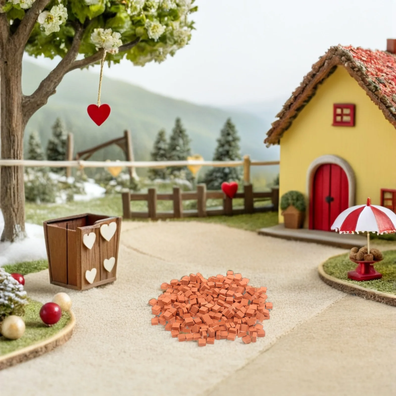 210Pcs Miniature Brick Stones 1:16 Scale Lifelike Simulation Mini Wall Blocks for DIY Architectural Garden Landscape