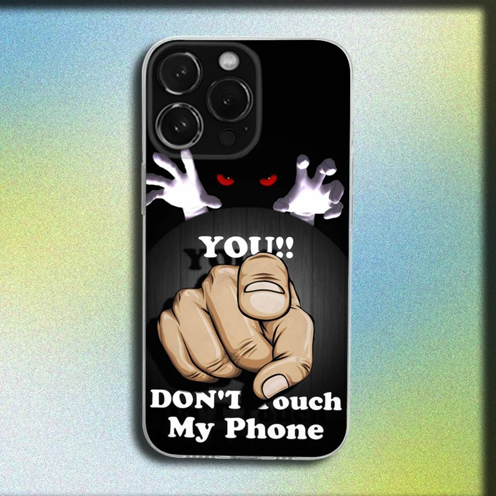 لا تلمس هاتفي القط بطة قضية الهاتف آيفون 17 16 15 11 12 14 13 برو ماكس Mini X XS XR 7 8 Plus SE 16E غطاء ناعم Fundas