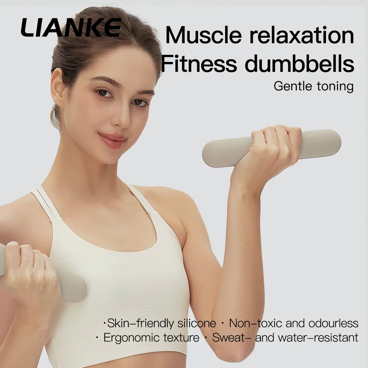 Silicone-coated dumbbells with textured grip, made of solid cast iron, suitable for home workouts.