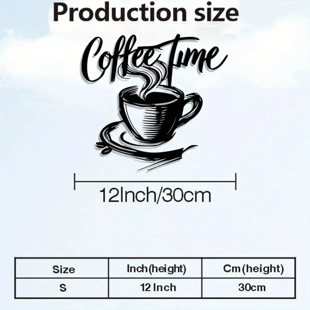CIFBUY Metal Wall Art Coffee Quote Sign Steaming Mug Script Iron Decor Coffee Shop Wall Hanging