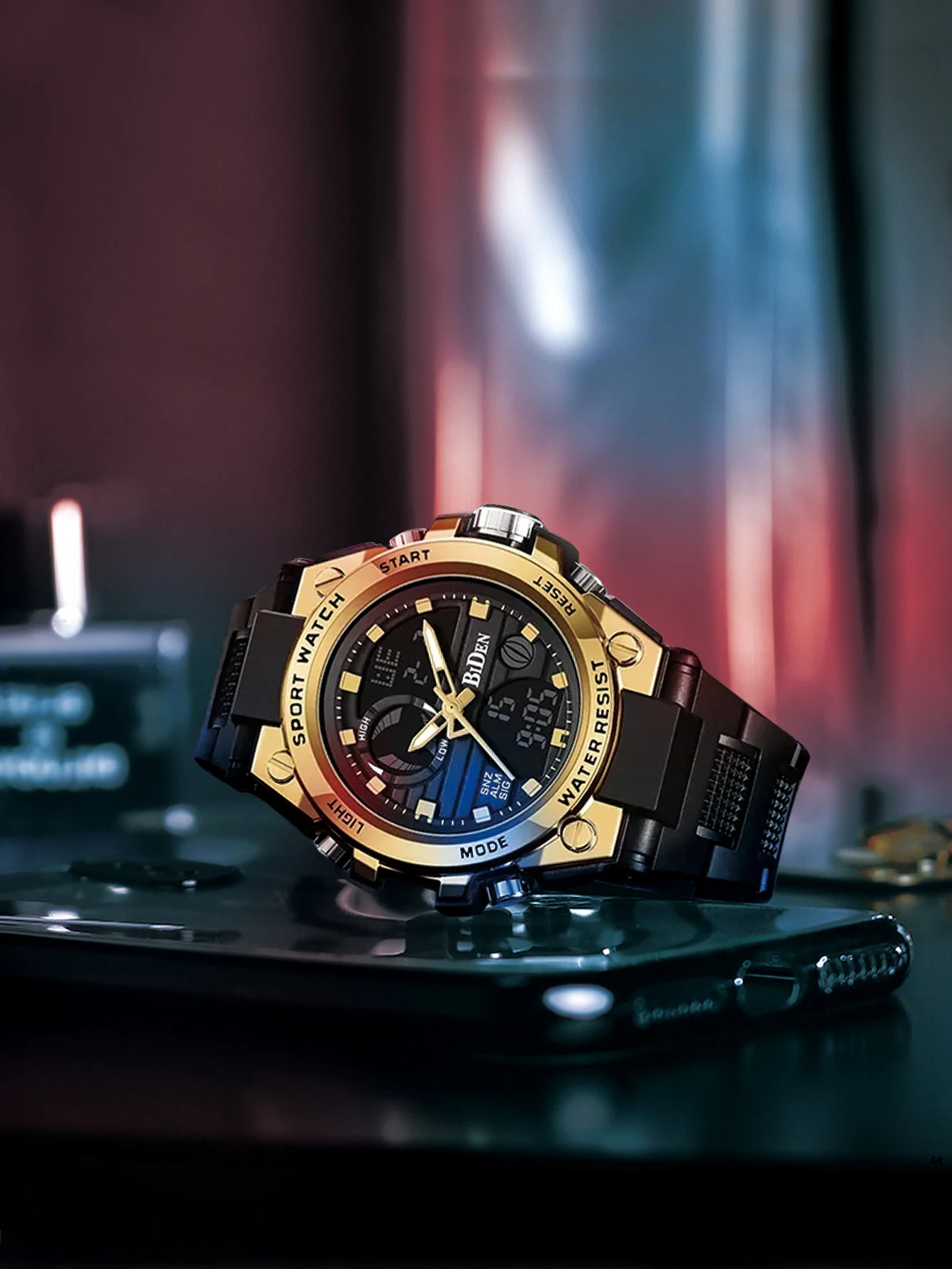 BIDEN Orologio digitale da uomo alla moda con data Orologio sportivo militare Orologio elettronico impermeabile Orologio da uomo Orologio da uomo