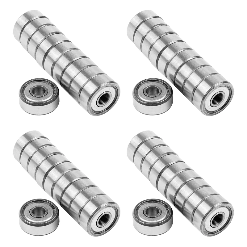 

40Pcs Miniature Sealed Metal Shielded Metric Radial Ball Bearing Model: 604 ZZ 4X12X4MM