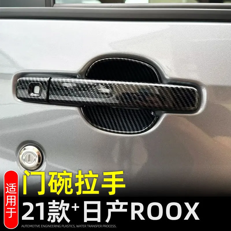 

Car Styling Door Handle Trim Frame Gate Bowl Cover Protector Decoration Accessories Exterior Sticker For Nissan ROOX 2021 +