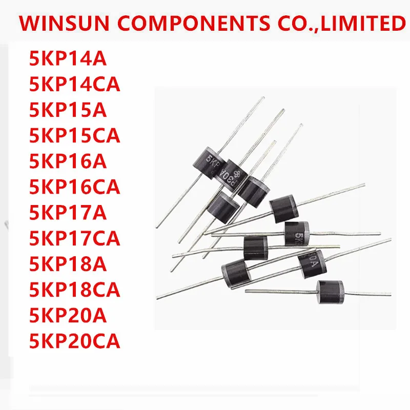 (5piece)5KP14A/15A/16A/17A/18A/20A/CA direct insertion transient suppression TVS diode