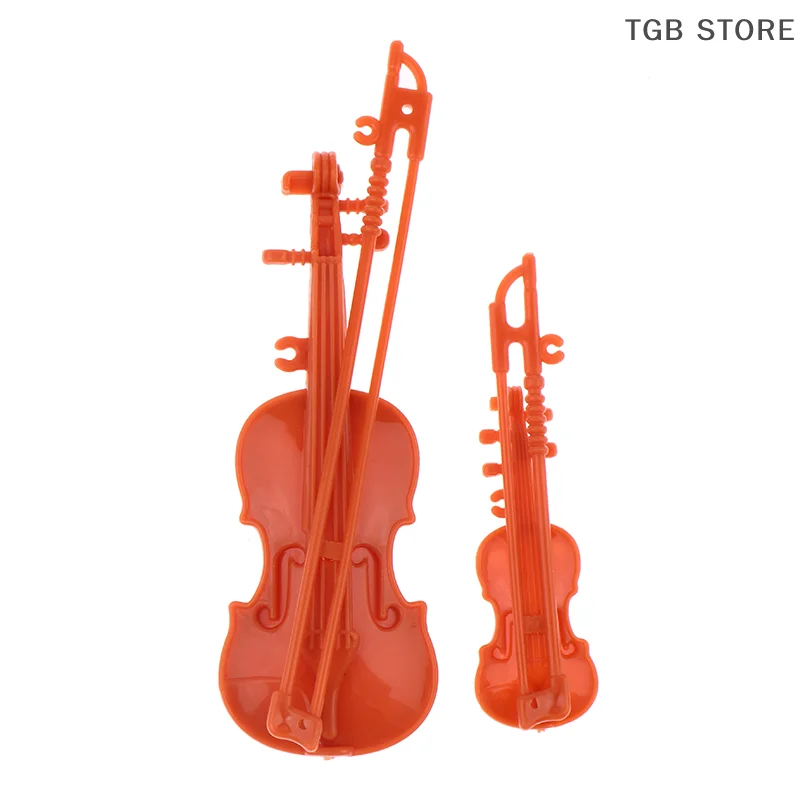 Decoración de instrumentos para casa de muñecas, juego de violín en miniatura Vintage, accesorios para fotos de microescena, juguetes para juego de imitación para niños