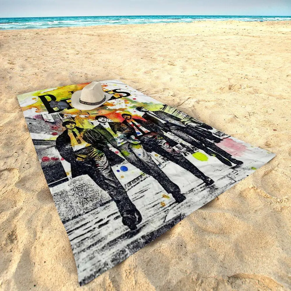 Rock Band The B-Beatles Bath Towel Microfiber Soft Water Absorbing Breathable For Girl Kids Decorative Cartoon Beach Towel