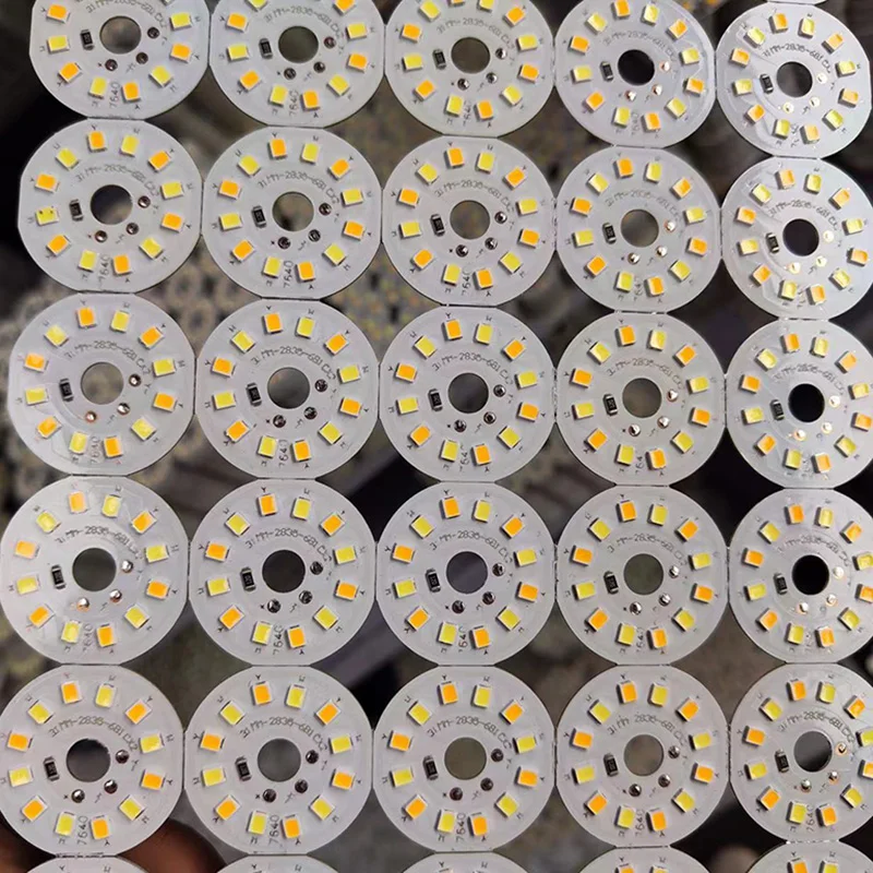 1 /5 قطعة DC5V /12 فولت LED ثنائي اللون لوحة ضوء مستديرة 3 واط يعتم SMD2835 حبة مصباح مجلس مصدر الضوء قطر 31 مللي متر
