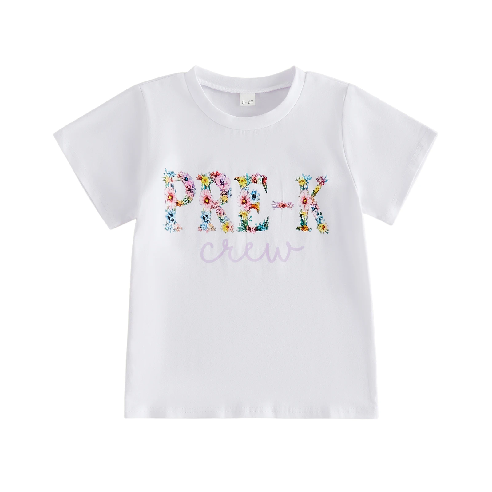 Kids Girls T-Shirts Letter Print Crew Neck Short Sleeve Shirts Summer Fashion Casual Toddler Tops Back to School Clothes