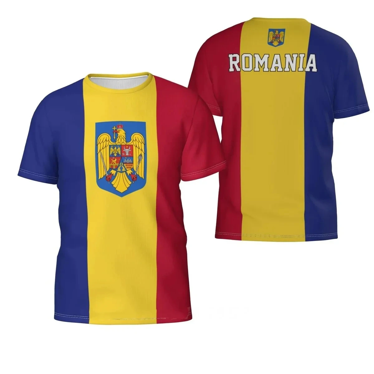 Romanian Flag Graphic t shirts For Men 3D Printed Romania Football Jersey Short Sleeve O-Neck T-shirt Summer Unisex Top Clothing