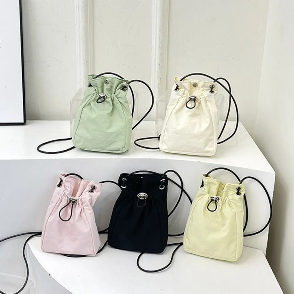 Fashion Small Shoulder Crossbody Bags Solid Color Lightweight Messenger Bag Minimalist Style Nylon Coin Purse for Girls