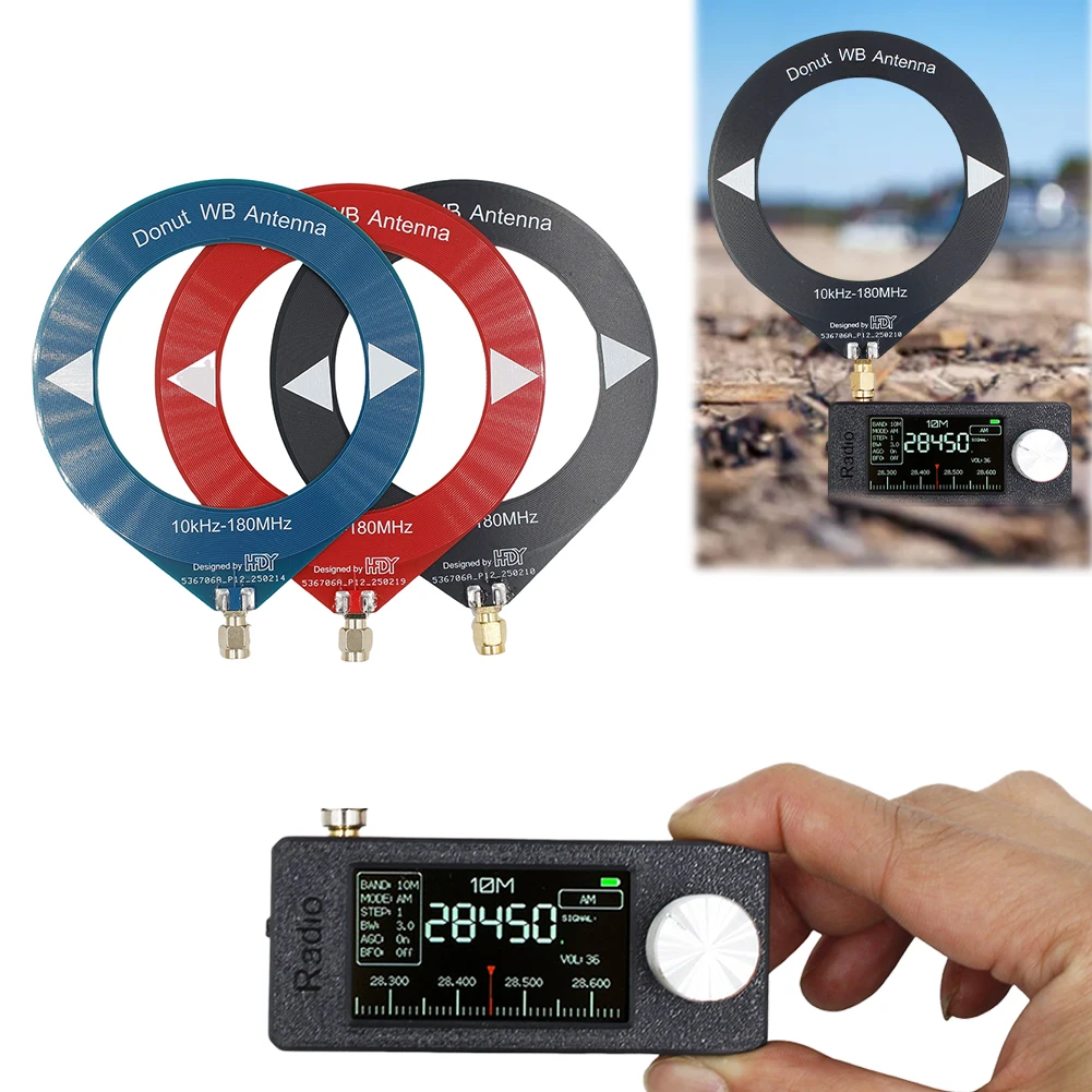 Мини-круглая антенна 10 кГц-180 МГц MW SW, петлевая антенна, антенна Sweet Donut, антенна WB для радиостанций, рации SDR