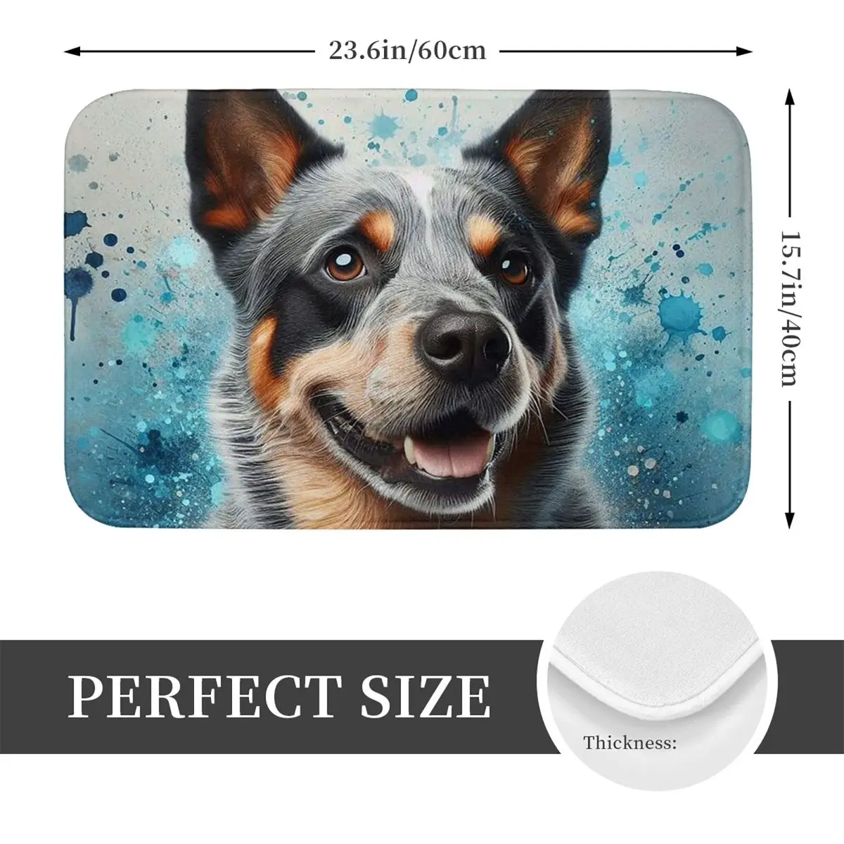 Australian Cattle Dog Anti-slip Doormat Floor Mat Dust-proo Carpet Rug for Kitchen Entrance Home Balcony Footpad Mats