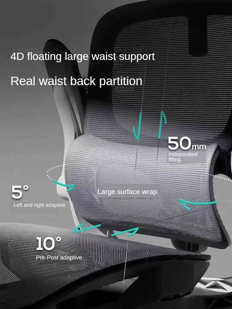 Sedia ergonomica P2Pro in bianco e nero, sedia per computer, comoda sedia da ufficio per casa, sedia per apprendimento, sedia per e-sport