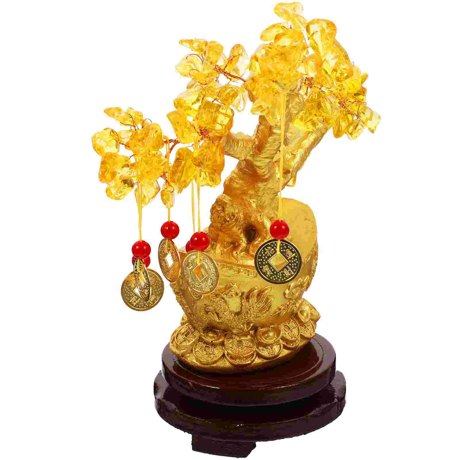 

Prosperity Tree Money Citrine Macrocarpa Flowers Crystal Statue Wealth Bonsai