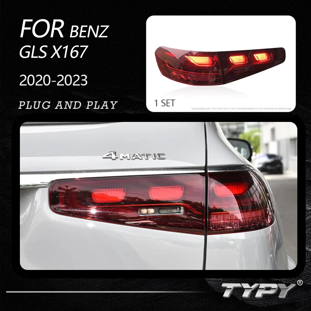 

TYPY Dynamic Turn Signal Tail Lamp Automotive Accessories Upgrade Modified New LED For Benz GLS X167 2020-2023 Taillights