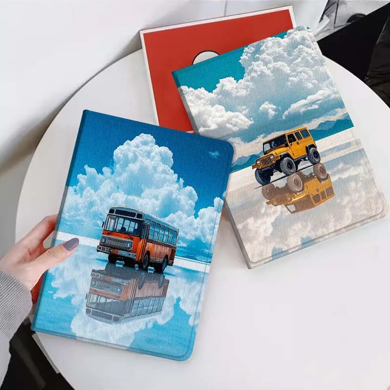 

Стильный чехол-книжка с зеркальным отражением желтого автомобиля для планшетов Xiaomi Mi Pad Mini 4 5 6 7 SE Pro Plus, Redmi Pad 2 SE 2025 8.8 11 дюймов