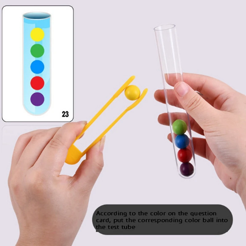 Jeu de perles à clip Montessori pour enfants, jouet assressenti, balle, tube à essai, tout-petit