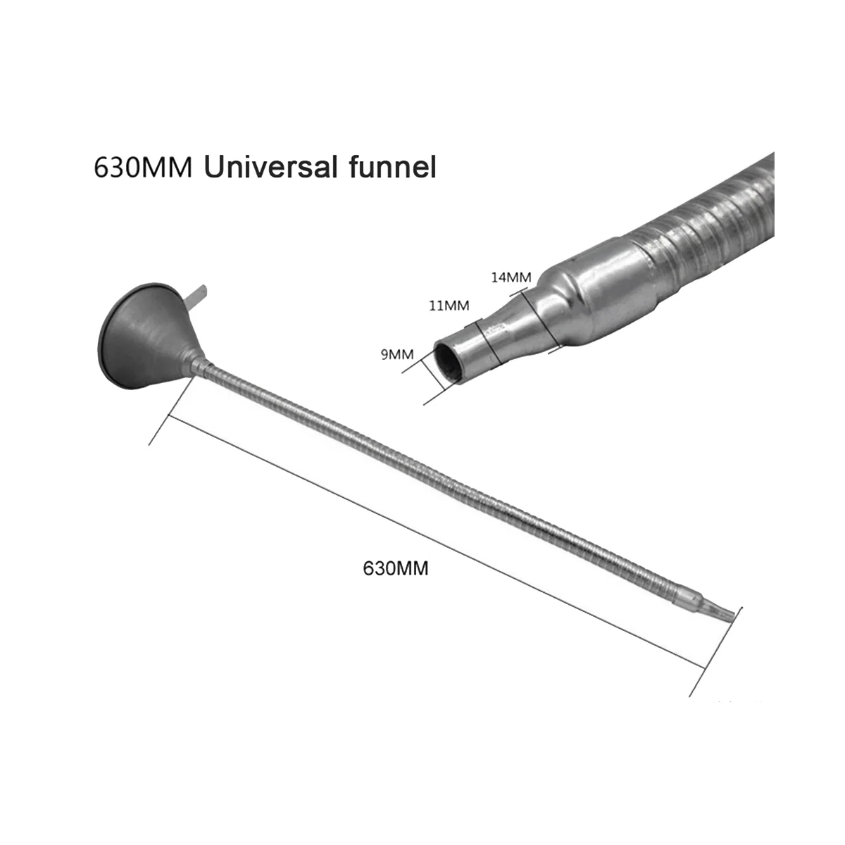 Universal Car Oil Fill Funnel Funnel Iron Funnel with Flex Tip for Engine Oil Transmission Fluid Power Steering Fluid