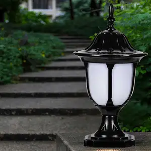 Su geçirmez alüminyum sütun başkanı işık lambası, açık veranda çit direği ampul, döküm, avrupa tarzı Avrupa'nın en çok satan 12, far stili, no. 7