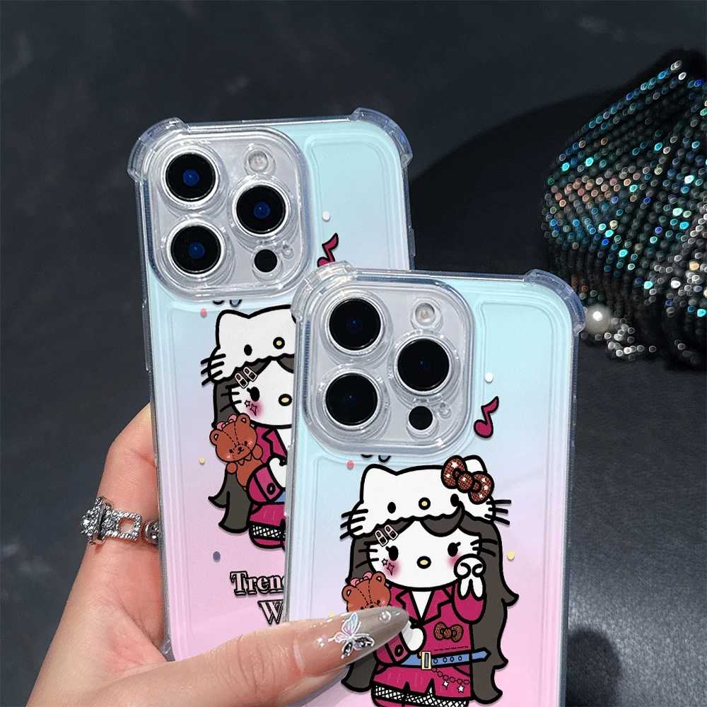 

Мягкий чехол для телефона «Hello Kitty Cat» для IPhone 15 Pro, IPhone 16/15/14/13/12/11/x/xs/xs Max, милые чехлы для телефонов «Hello Kitty»