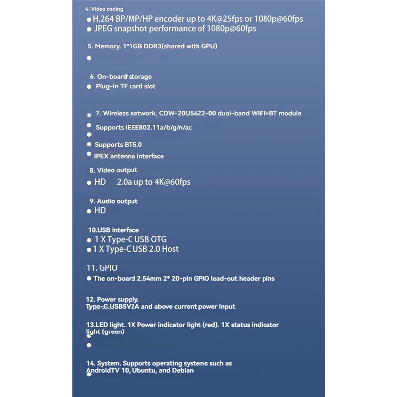 B04C-Voor Allwinner H616 NUL Development Board Ondersteuning Voor 4K/60Fps TV Box Module Voor OTT IPTV Toepassingen ARM Gebaseerd Moederbord